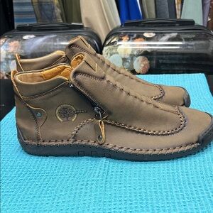 Men's Brown Hand Sewn Leather Boots